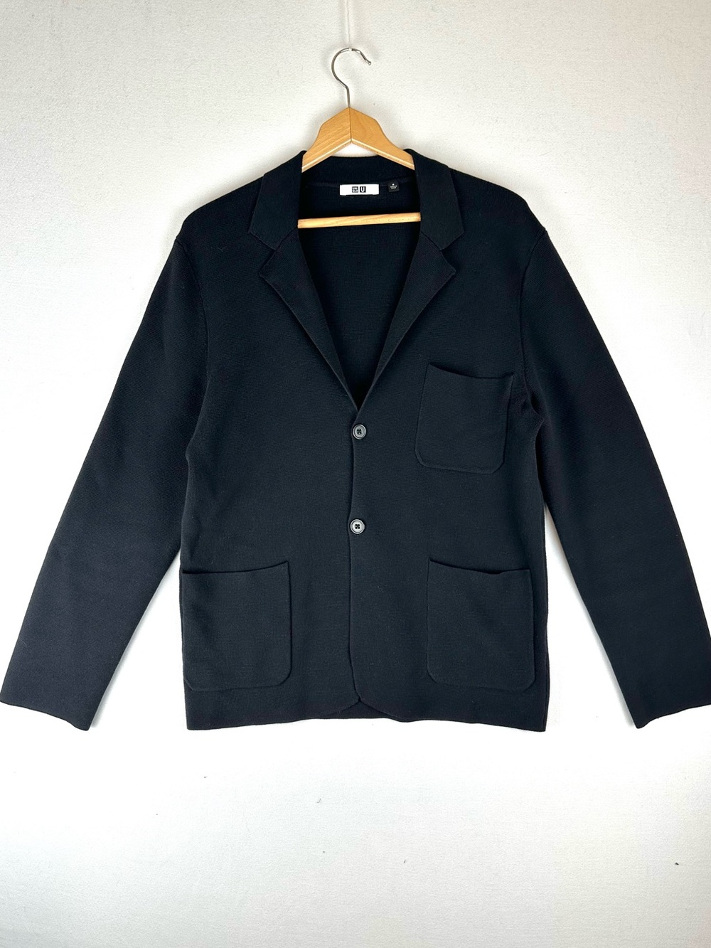 Uniqlo‎ Knit Collared Cardigan Blazer Cotton Blend Office Career Minimalist